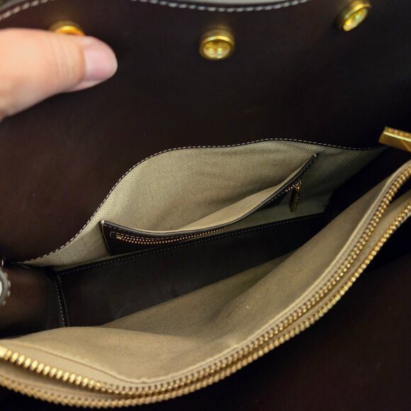 Tory Burch Lee Radziwill Double Envelope bag, navy and red tweed - Picture 6 of 9